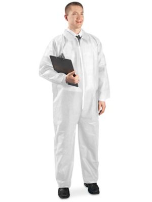 Uline Economy Coverall, Zip Front - White, 2XL S-10484W-2X