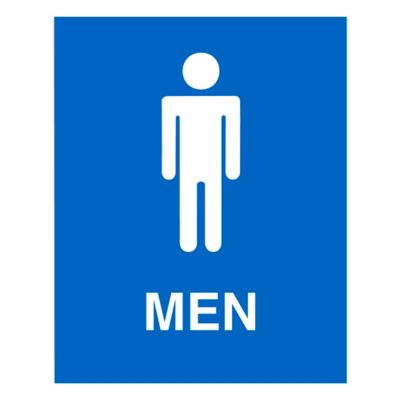 "Men" Restroom Sign Vinyl, AdhesiveBacked S10506 Uline