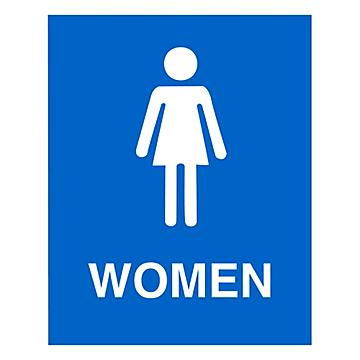 "Women" Restroom Sign - Vinyl, Adhesive-Backed