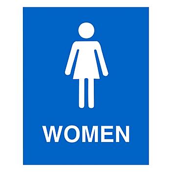 "Women" Restroom Sign - Vinyl, Adhesive-Backed S-10507