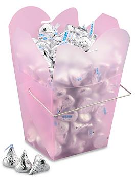 Frosted Take-Out Boxes - 1 Quart, Pink S-10571P