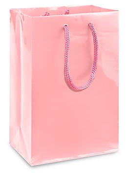 High Gloss Shopping Bags - 5 1/4 x 3 1/4 x 8 3/8", Rose, Pink S-10572P