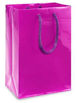 High Gloss Shopping Bags - 5 1/4 x 3 1/4 x 8 3/8", Rose, Purple S-10572PUR