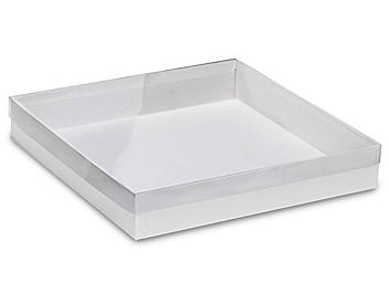 Clear Lid Boxes with White Base - 12 x 12 x 2" S-10576