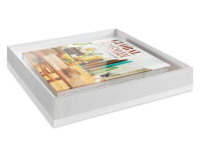 Clear Lid Boxes with White Base - 12 x 12 x 2 S-10576 - Uline