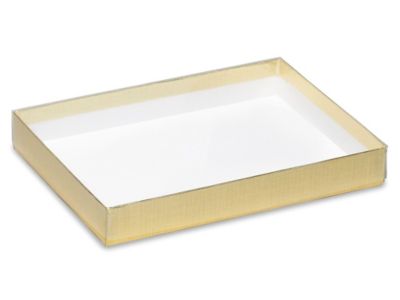 Clear Lid Boxes with Gold Base - 7 3/8 x 5 3/8 x 1" S-10580