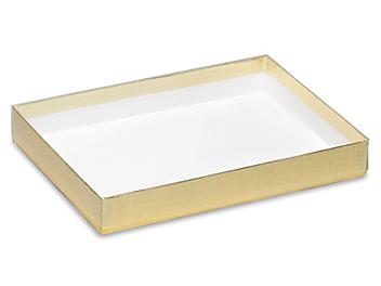Clear Lid Boxes with Gold Base - 7 3/8 x 5 3/8 x 1" S-10580
