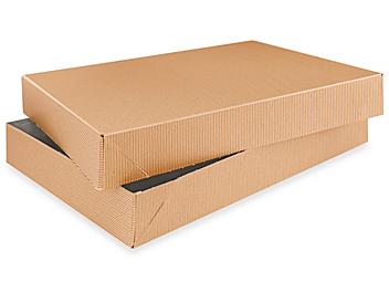 2-Piece Apparel Boxes - 11 1/2 x 8 1/2 x 1 5/8", Kraft Pinstripe S-10598
