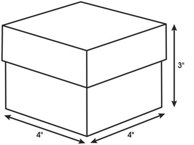 Deluxe Gift Boxes - 4 x 4 x 3", White