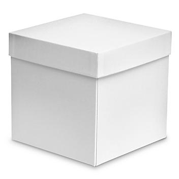 Deluxe Gift Boxes - 6 x 6 x 6", White S-10622