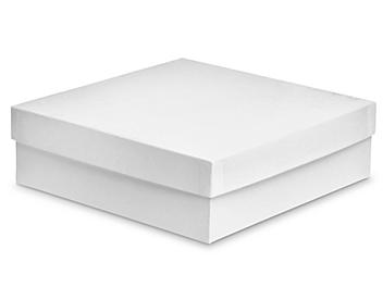 Deluxe Gift Boxes - 10 x 10 x 3", White S-10623