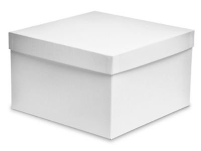 Deluxe Gift Boxes - 10 x 10 x 6, White S-10624 - Uline