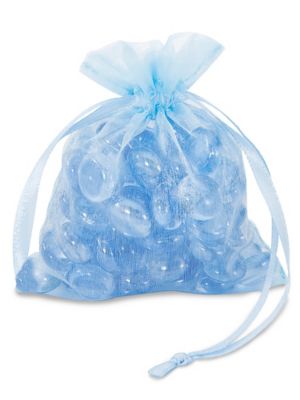 Organza Fabric Bags - 3 x 4&quot;, Light Blue