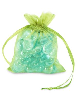 Organza Fabric Bags - 3 x 4", Lime S-10647LIME