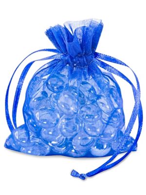 Organza Fabric Bags - 3 x 4", Royal Blue S-10647ROY