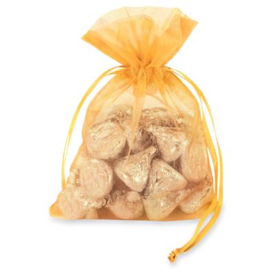 Organza Fabric Bags - 4 x 6", Gold S-10648GOLD