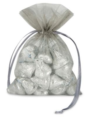 BOLSA DE ORGANZA GRIS PLATA 7,5x10cm