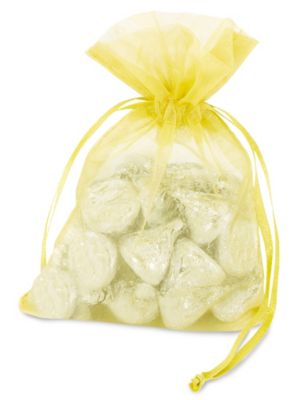 Organza Fabric Bags - 4 x 6", Yellow S-10648Y
