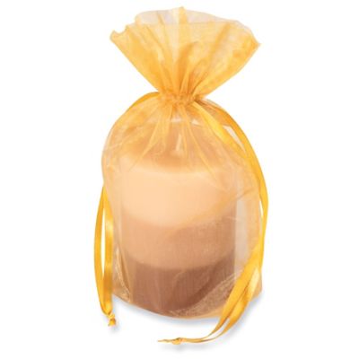 Organza Fabric Bags - 6 x 10", Gold S-10649GOLD