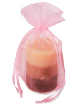 Organza Fabric Bags - 6 x 10", Pink S-10649P