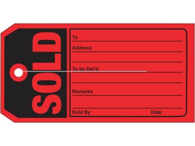 Sold Tags - #5, 4 3/4 x 2 3/8" S-10669