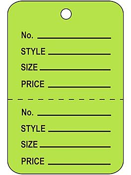 Garment Tags - 1 1/4 x 1 7/8", Green S-10670G