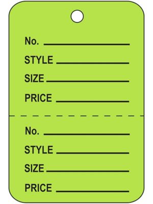 Garment Tags - 1 3/4 x 2 7/8", Green S-10671G