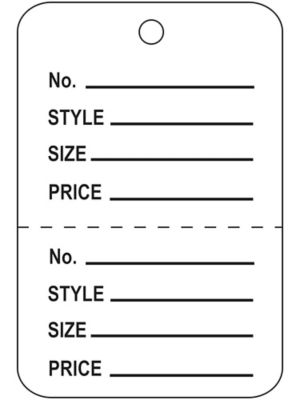Garment Tags - 1 3/4 x 2 7/8", White S-10671W