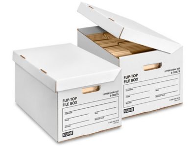 Storage File Boxes With Attached Lid, 15 x 12 x 10
