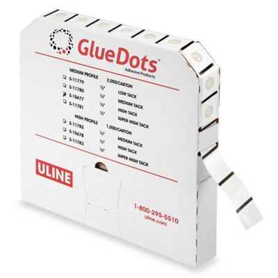 High Tack Low Profile Glue Dot Sheets - 1/2 S-15679 - Uline
