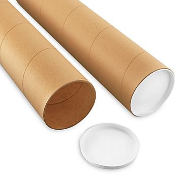 Jumbo Kraft Mailing Tubes with End Caps - 5 x 30", .125" thick S-10690