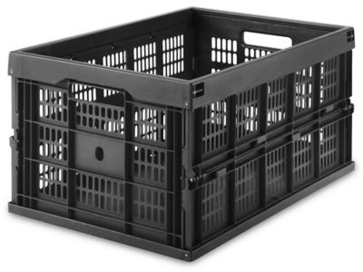 Collapsible Milk Crates 20 x 13 x 10", Black S10715BL Uline