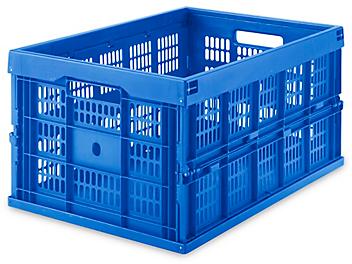 Collapsible Milk Crates - 20 x 13 x 10", Blue S-10715BLU