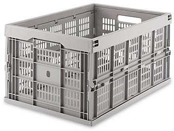 Collapsible Milk Crates - 20 x 13 x 10", Gray S-10715GR