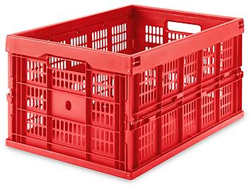 Collapsible Milk Crates - 20 x 13 x 10", Red S-10715R