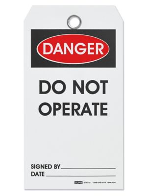 Machinery Tags - "Danger: Do Not Operate" S-10743