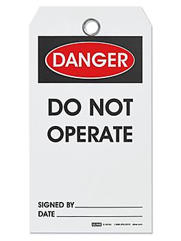 Machinery Tags - "Danger: Do Not Operate" S-10743