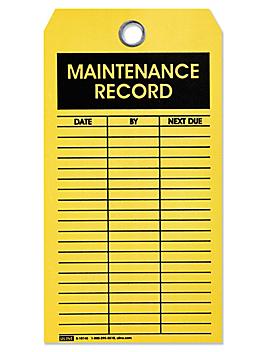 Machinery Tags - "Maintenance Record" S-10745