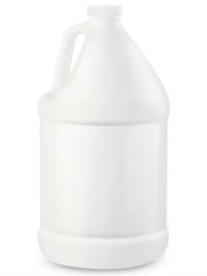 1 Gallon Clear PVC Jug with 38/400 White Ribbed Cap with F217 Liner