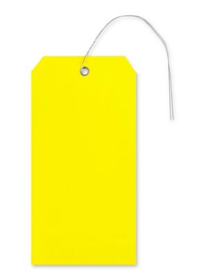  200 Pcs Blank Yellow Tag with Wire Blank Plastic Tags