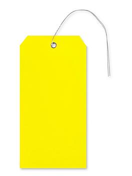 Plastic Tags - 6 1/4 x 3 1/8", Yellow, Pre-wired S-10749Y-PW