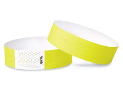 500 pulseras Tyvek fluorescentes de 3/4 pulgadas con números, resistentes  al agua ya prueba de desgarros, correas de muñeca de neón para eventos y