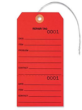 Repair Tags - #8, Pre-wired, Red S-10752RPW
