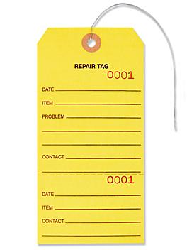 Repair Tags - #8, Pre-wired, Yellow S-10752YPW