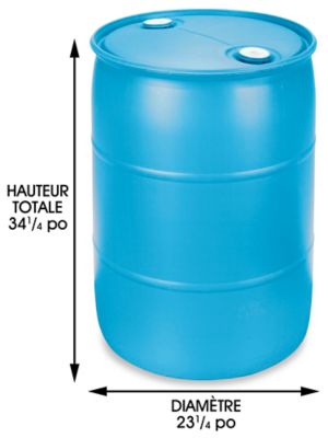 55 Gal. Blue Industrial Plastic Drum