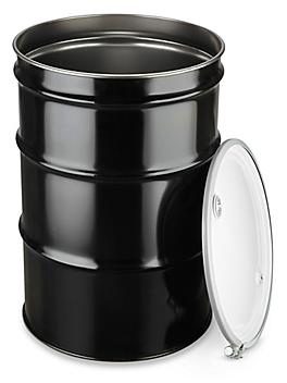Steel Drum with Lid - 55 Gallon, Open Top, Unlined S-10758
