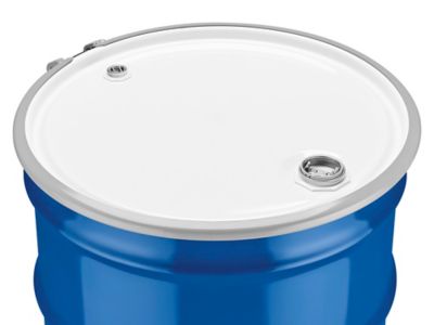 Steel Drum with Lid - 55 Gallon, Open Top, Unlined, Blue S 
