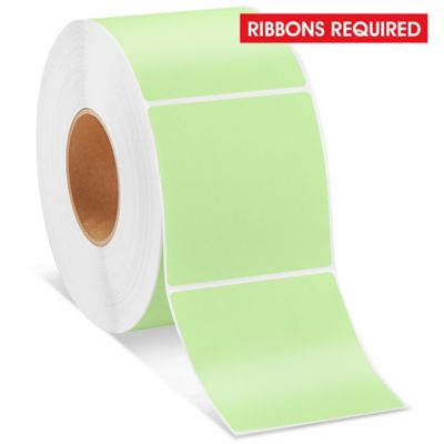 Industrial Thermal Transfer Labels - Green, 4 x 4