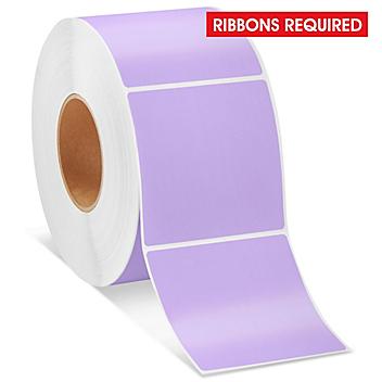 Industrial Thermal Transfer Labels - Purple, 4 x 4", Ribbons Required S-10767PUR