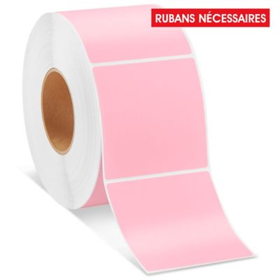 Industrial Thermal Transfer Labels - Pink, 4 x 4", Ribbons Required S-10767P